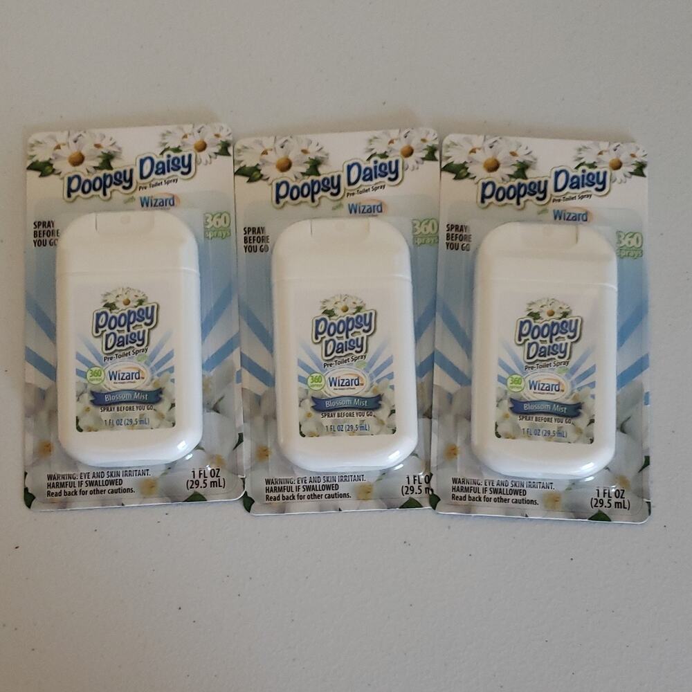 Wizard Poopsy Daisy Blossom Mist Pre Toilet Spray 3 Pack 1 fl oz Each